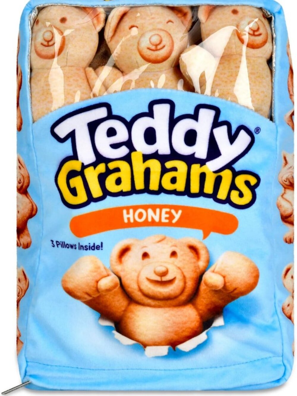 Cozy Teddy Bear Pillow Set - 12"x8" Plush Pillows with Mini Bear Crackers
